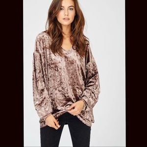 Mocha Crushed Velvet Top